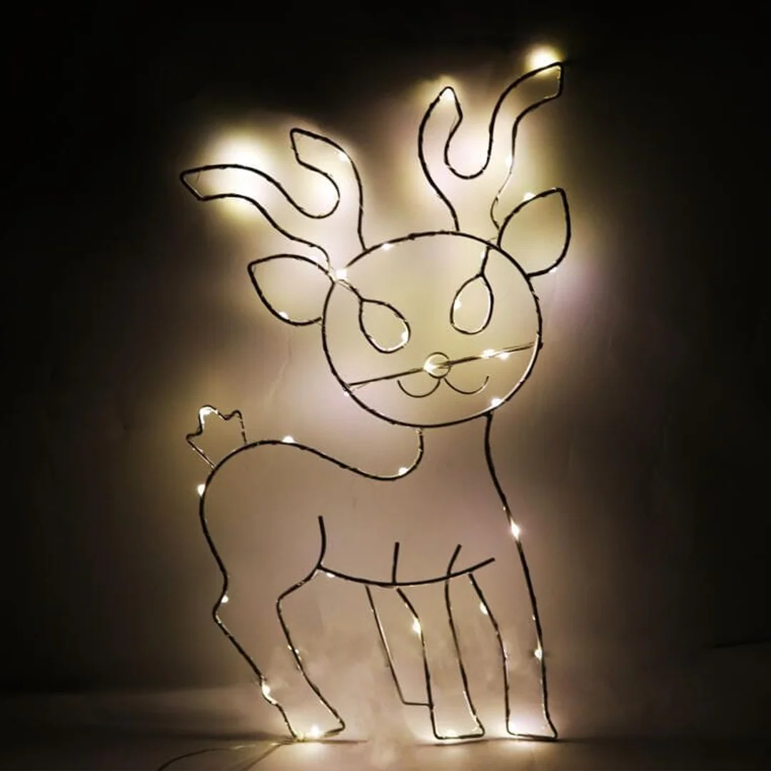 Dekoracja Świetlna LED - Renifer Ciepły Biały 45 cm Zasilanie Bateryjne Do Użytku Wewnętrznego — zdjęcie 2