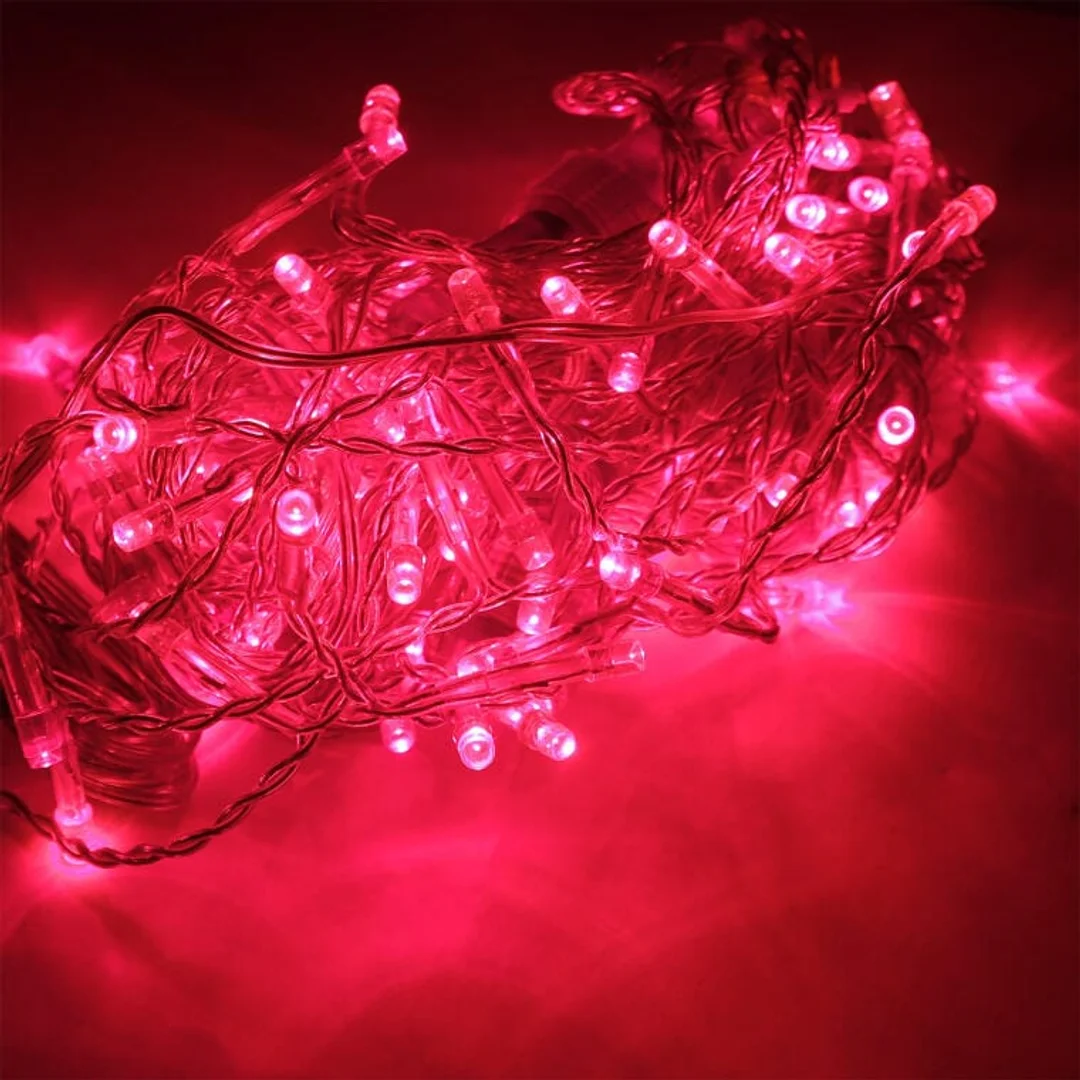 Dekoracja Świetlna na Zewnątrz 100 LED Sople Czerwone z Dodatkowym Gniazdem IP44 — zdjęcie 5