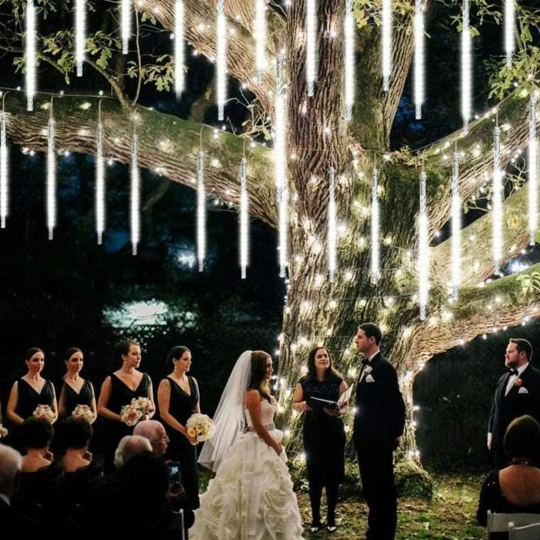 Dekoracyjne Białe Lampki LED Meteory na Choinkę, Wewnątrz, 288 sztuk — zdjęcie 4