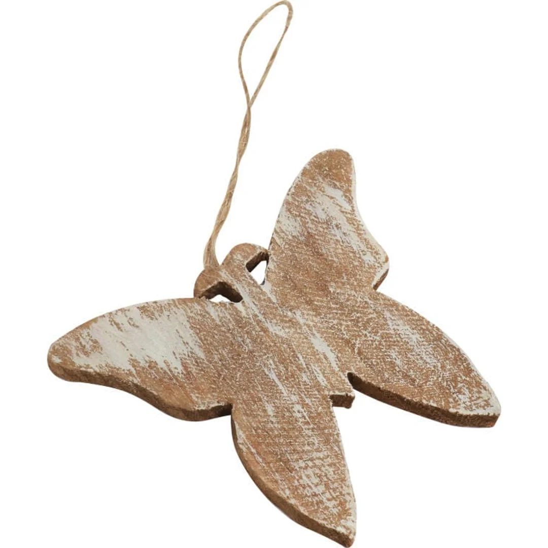 Drewniane ornamenty wiosenne: motyl, zając, kura - zestaw 3 sztuk — zdjęcie 2