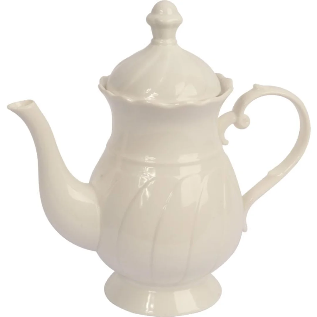 Dzbanek ceramiczny do herbaty w kolorze białym 25 cm — zdjęcie 2