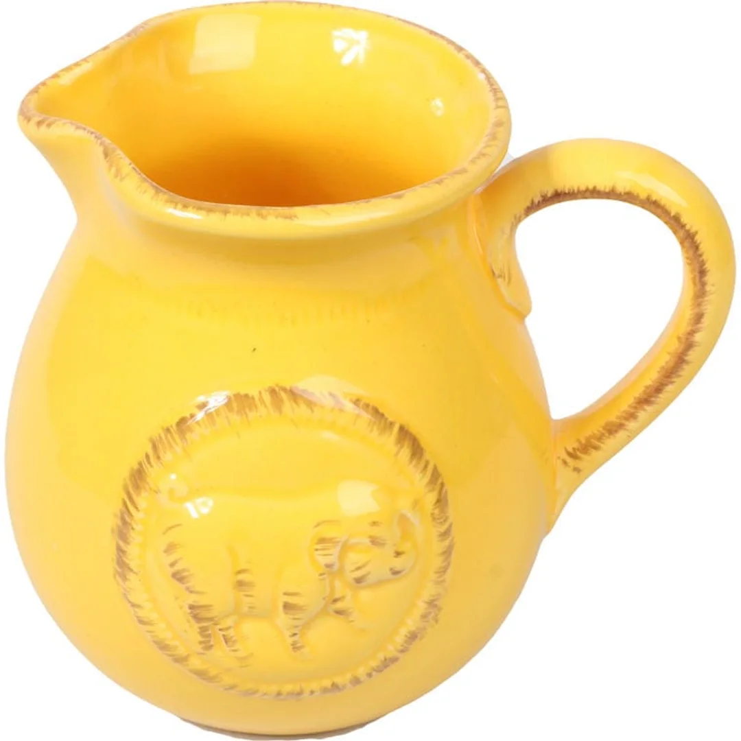 Dzbanek ceramiczny w kolorze żółtym 13 cm — zdjęcie 2
