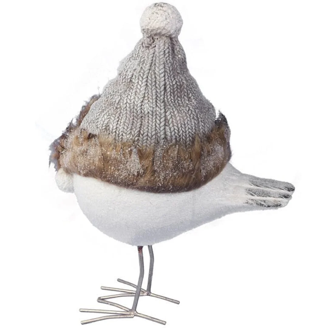 Ekskluzywna Ceramiczna Figurka Ptaka z Brokatem na Metalowych Nogach 57cm - Dekoracja Świąteczna — zdjęcie 4