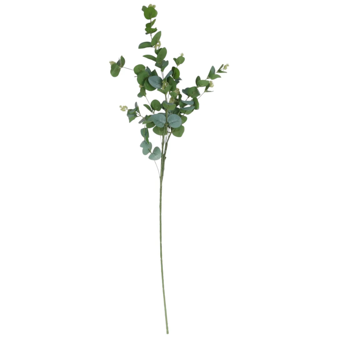 EUKALIPTUS GAŁĄZKA SZTUCZNA dodatek do kompozycji ciemno-zielony 90 cm — zdjęcie 2