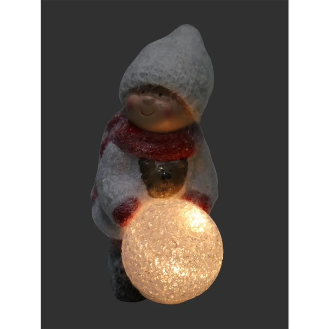 Figurka ceramiczna chłopiec z kulą na baterię 15,5 cm — zdjęcie 4