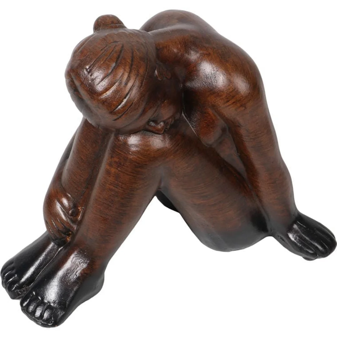 Figurka Ceramiczna Kobieta w Kolorze Brązowym z Gumkami Antypoślizgowymi, Wysokość 20 cm — zdjęcie 2