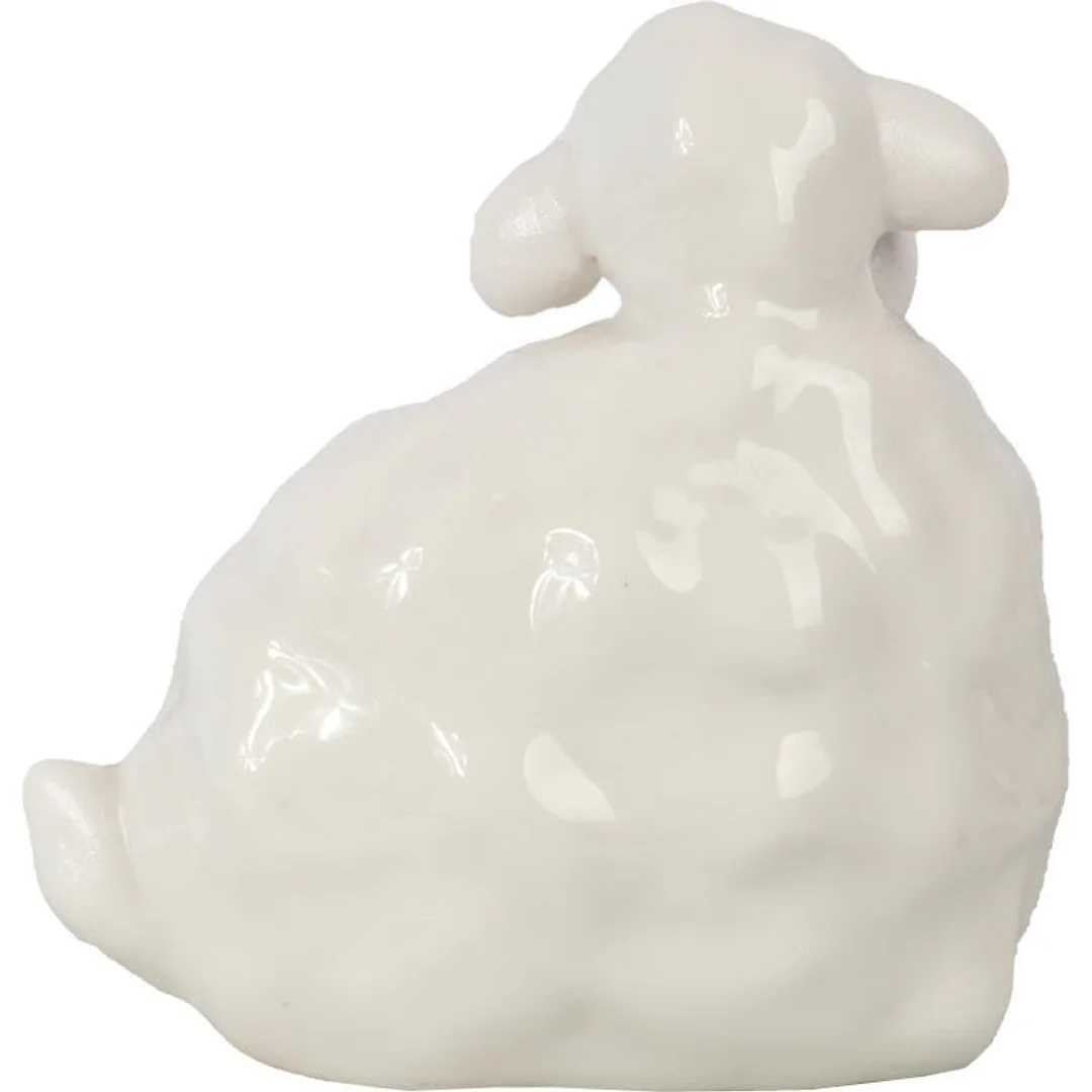 Figurka ceramicznego baranka wielkanocnego białego — zdjęcie 3