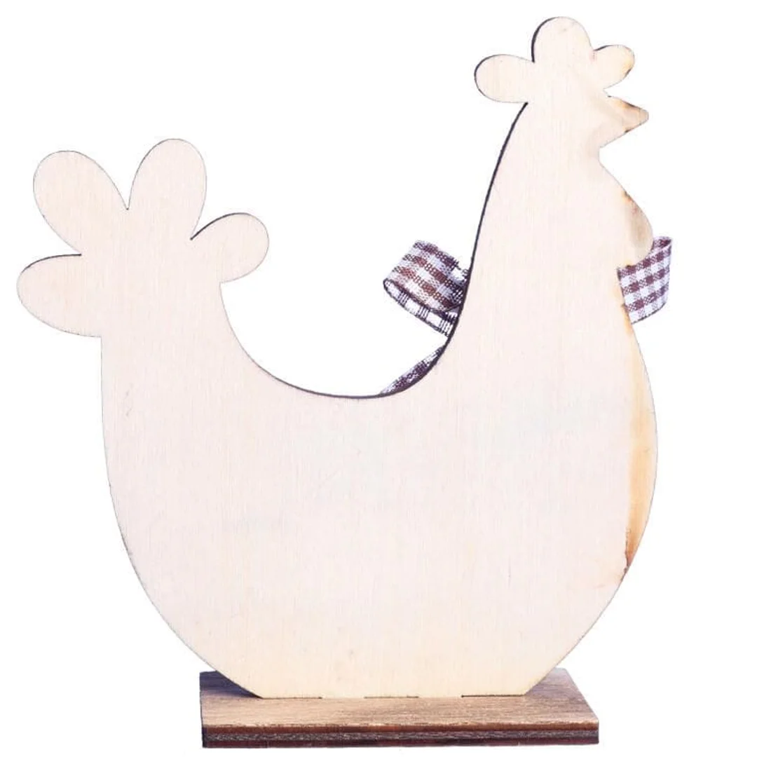 FIGURKA dekoracyjna 13 cm ozdoba KURA drewno — zdjęcie 3