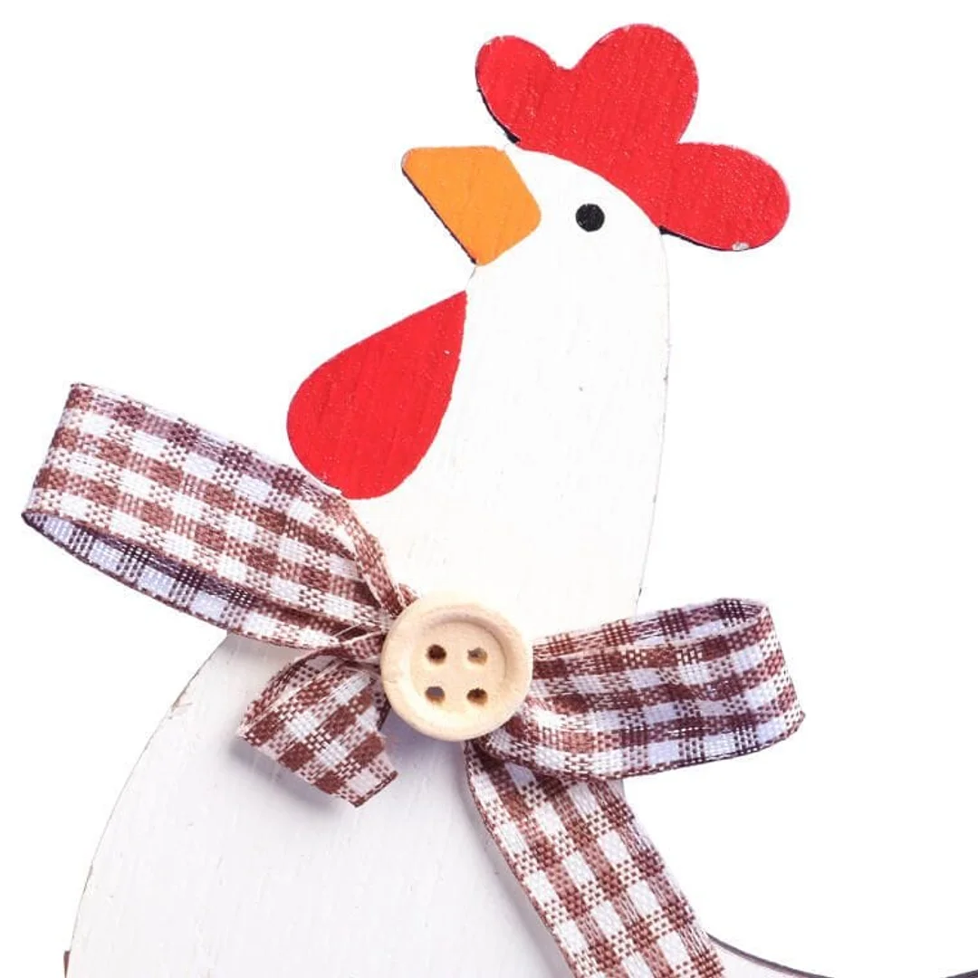 FIGURKA dekoracyjna 13 cm ozdoba KURA drewno — zdjęcie 4