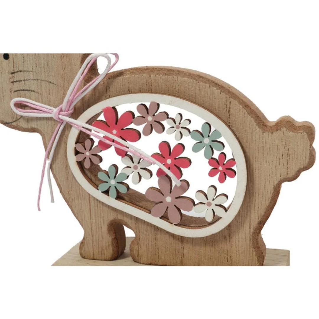 FIGURKA dekoracyjna 13cm ozdoba ZAJĄC drewno — zdjęcie 3