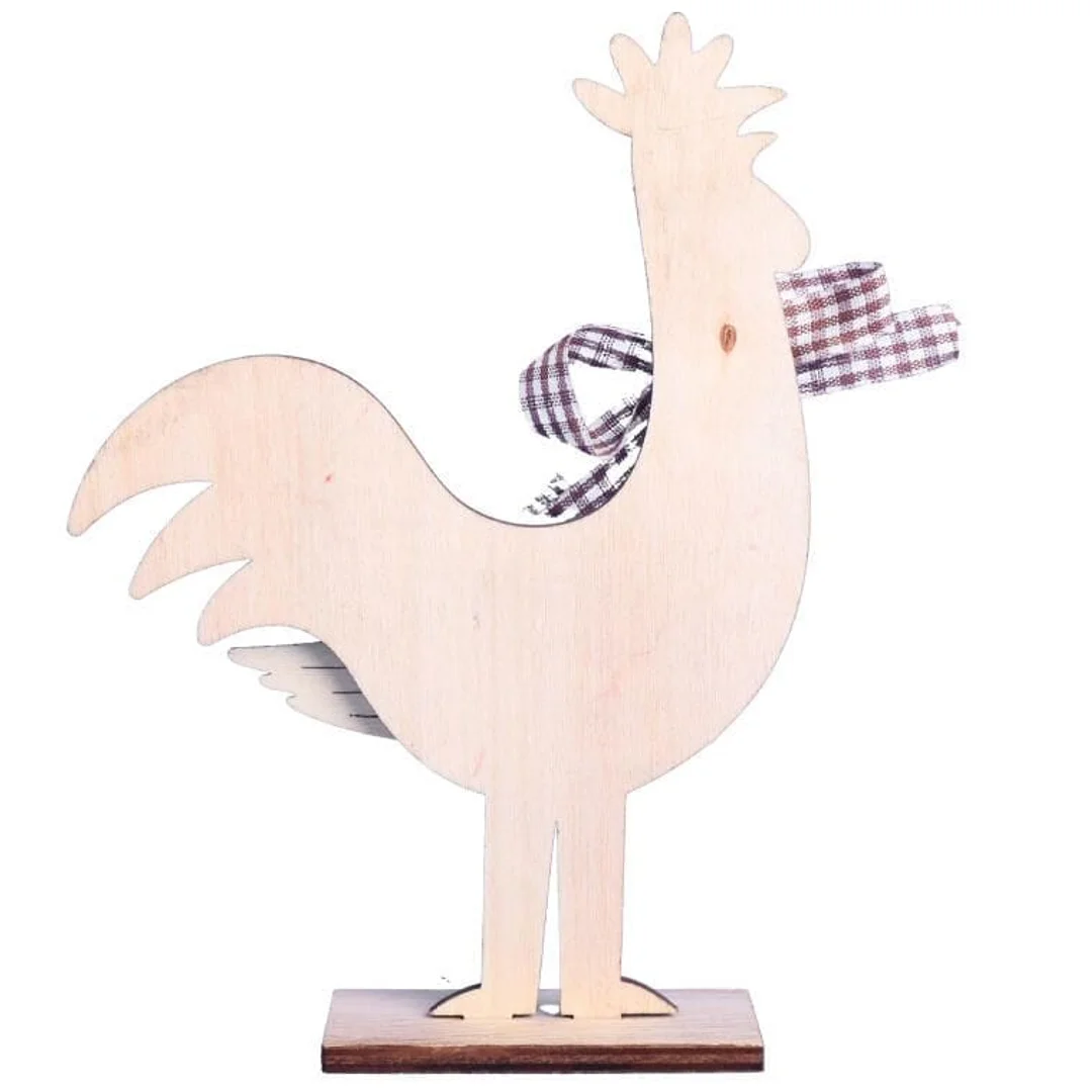 FIGURKA dekoracyjna 16.5 cm ozdoba KOGUT drewno — zdjęcie 3