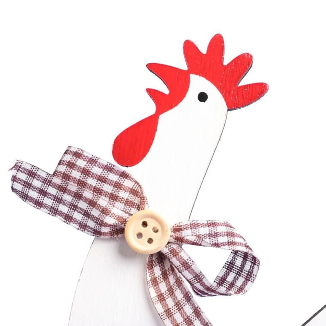 FIGURKA dekoracyjna 16.5 cm ozdoba KOGUT drewno — zdjęcie 4