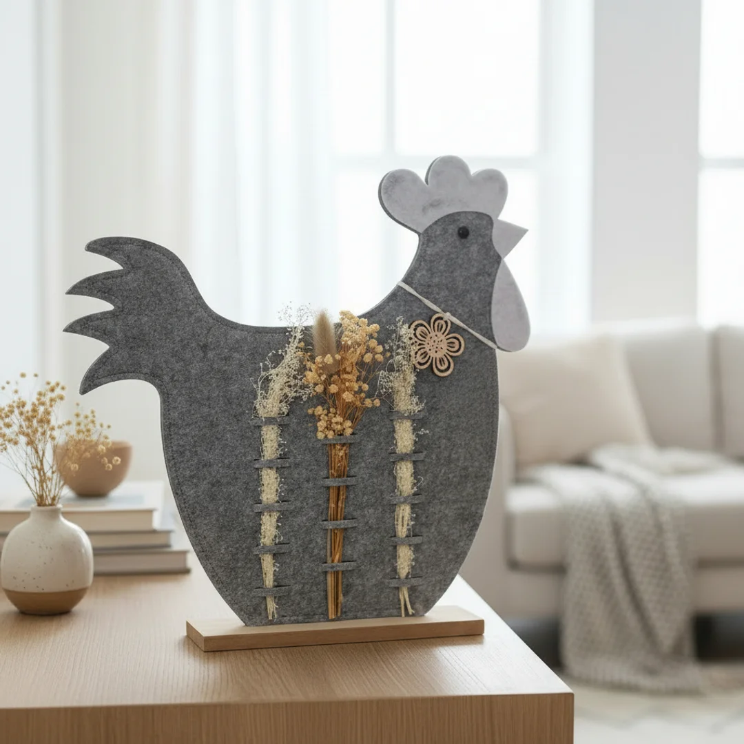 Figurka KURA filcowa dekoracja wiosenna na WIELKANOC 30cm — zdjęcie 5