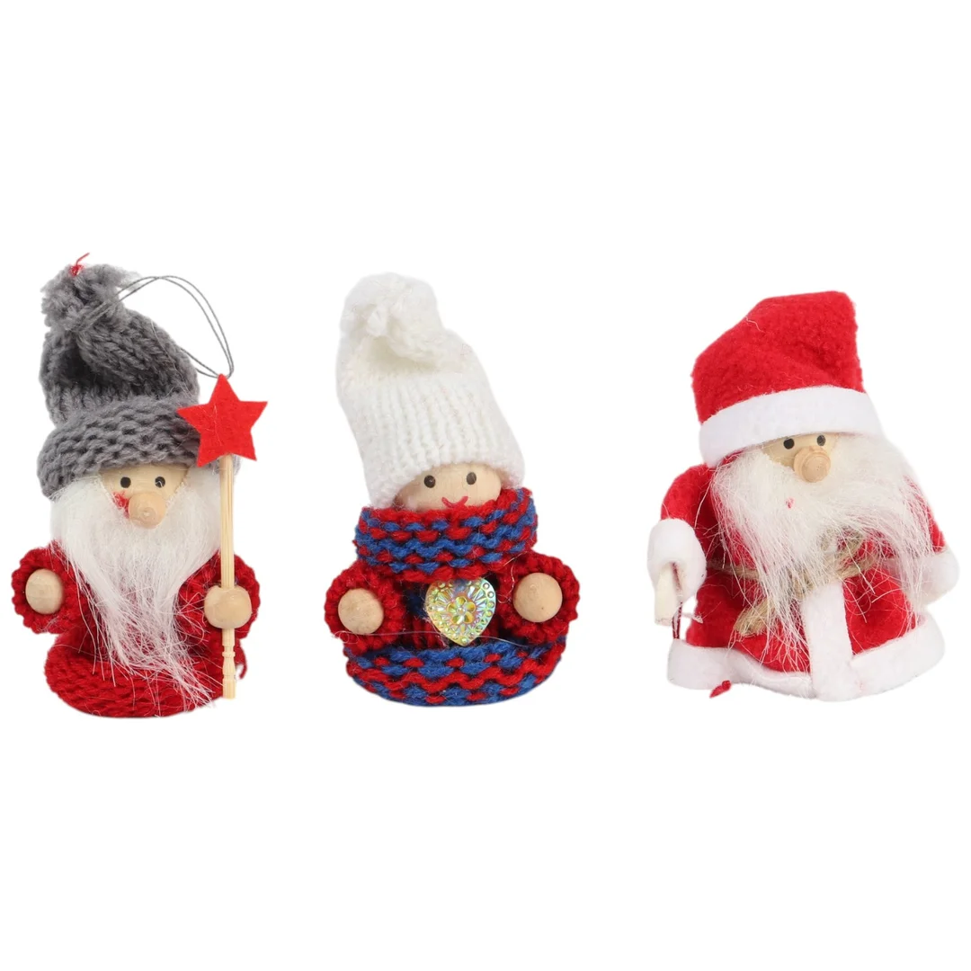 FIGURKI ŚWIĄTECZNE ZAWIESZKI 3 SZTUKI na CHOINKĘ 7.5 CM OZDOBA PREZENT — zdjęcie 4