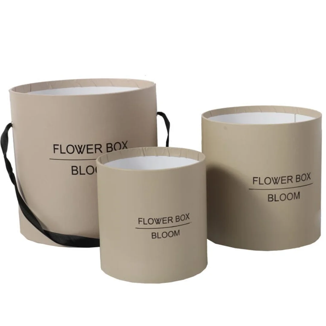FLOWER BOX PUDEŁKO NA KWIATY PREZENT DEKORACJE BRĄZOWY ŚREDNI - 2