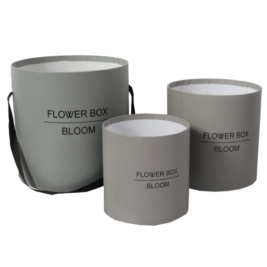 FLOWER BOX PUDEŁKO NA KWIATY PREZENT DEKORACJE SZARY ŚREDNI
