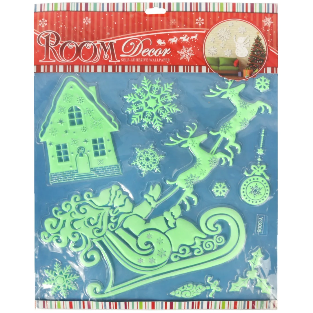 Fluorescencyjne Naklejki na Okno z Motywem Renifera Świecące Nocą – 40×30 cm — zdjęcie 2