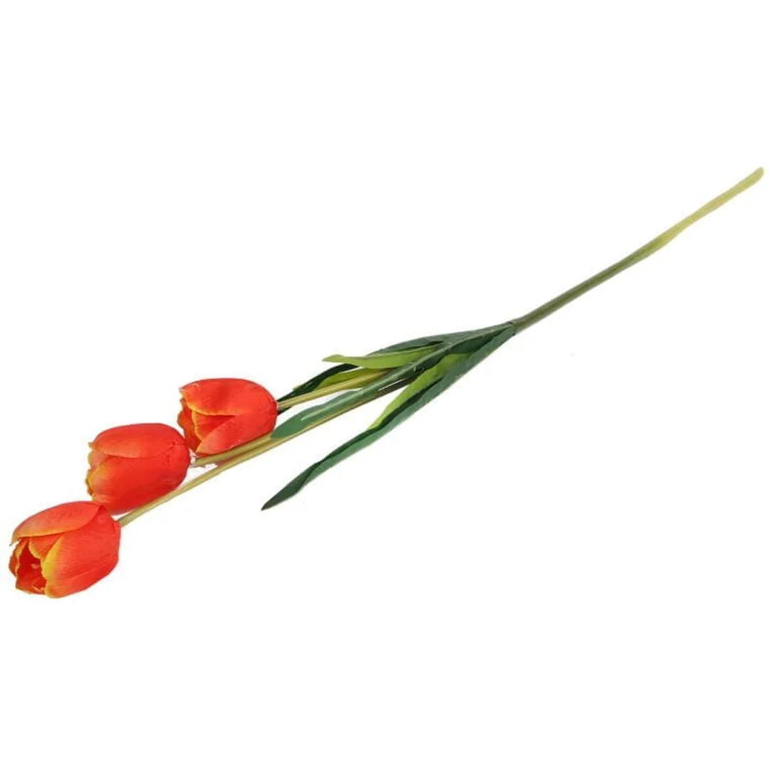 Gałązka 3 TULIPANÓW 80 CM POMARAŃCZOWA — zdjęcie 3