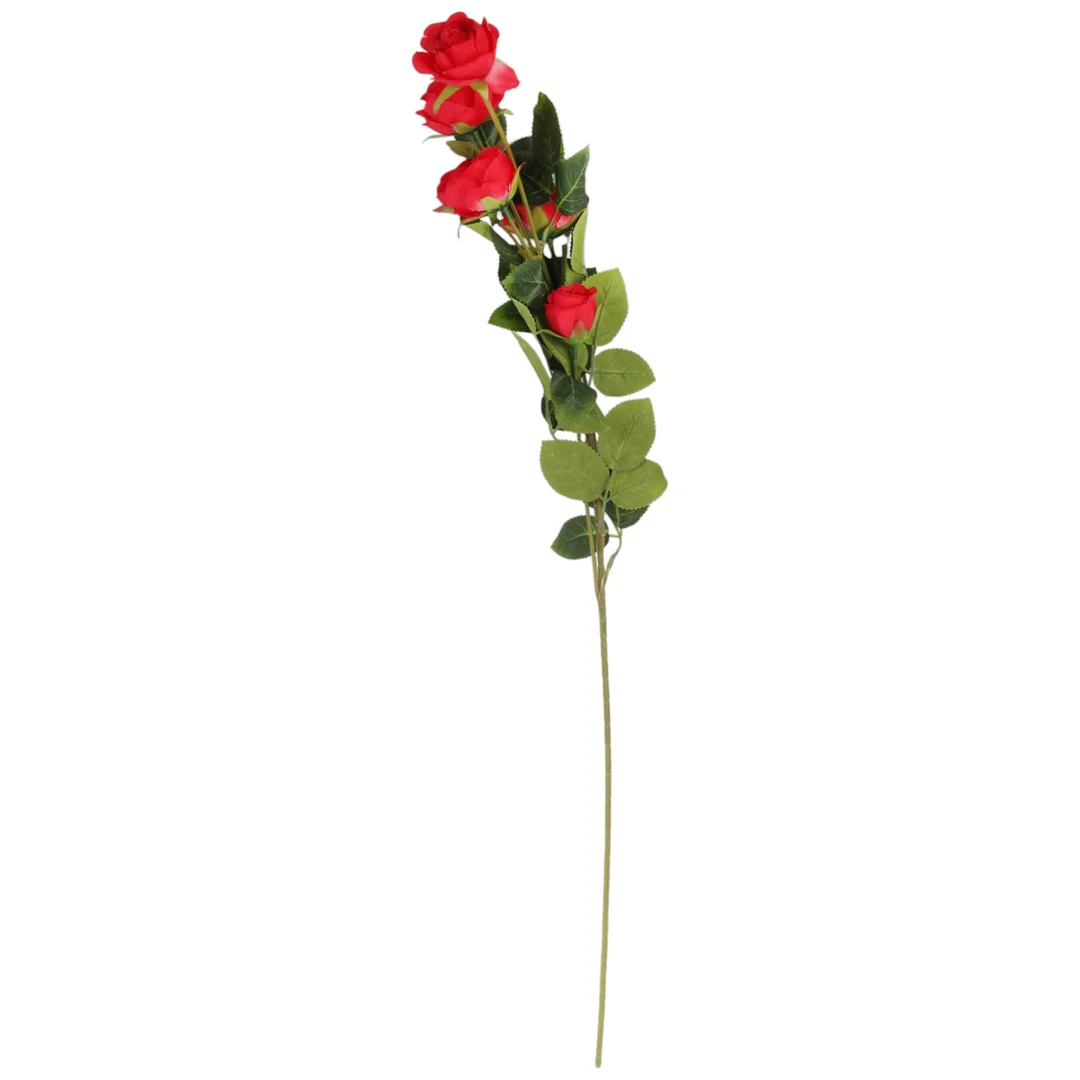 Gałązka 5 róż- czerwona KWIATY do wazonu 76 cm — zdjęcie 2