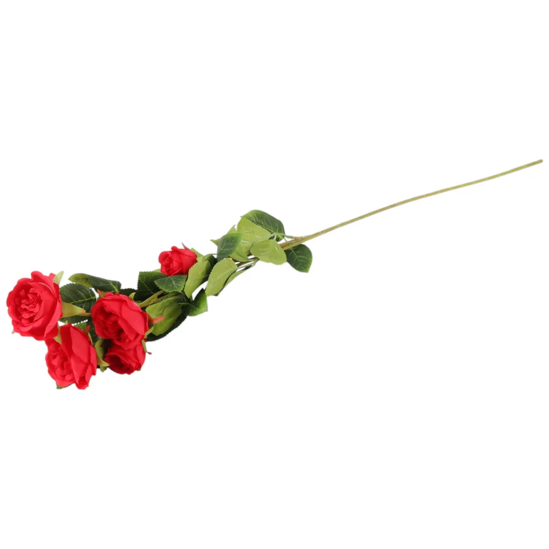 Gałązka 5 róż- czerwona KWIATY do wazonu 76 cm — zdjęcie 5