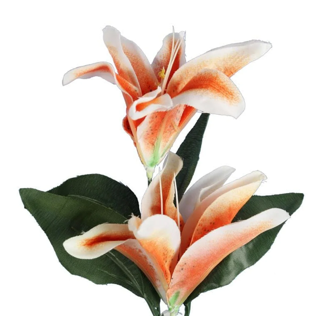 Gałązka Dekoracyjna z Trzema Pomarańczowymi Liliami - Realistyczna Imitacja Wysokość 60 cm — zdjęcie 2