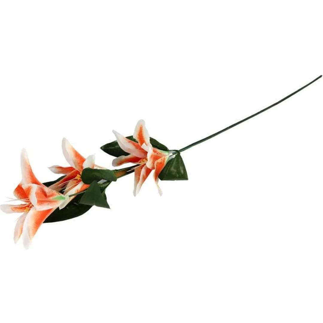 Gałązka Dekoracyjna z Trzema Pomarańczowymi Liliami - Realistyczna Imitacja Wysokość 60 cm — zdjęcie 3