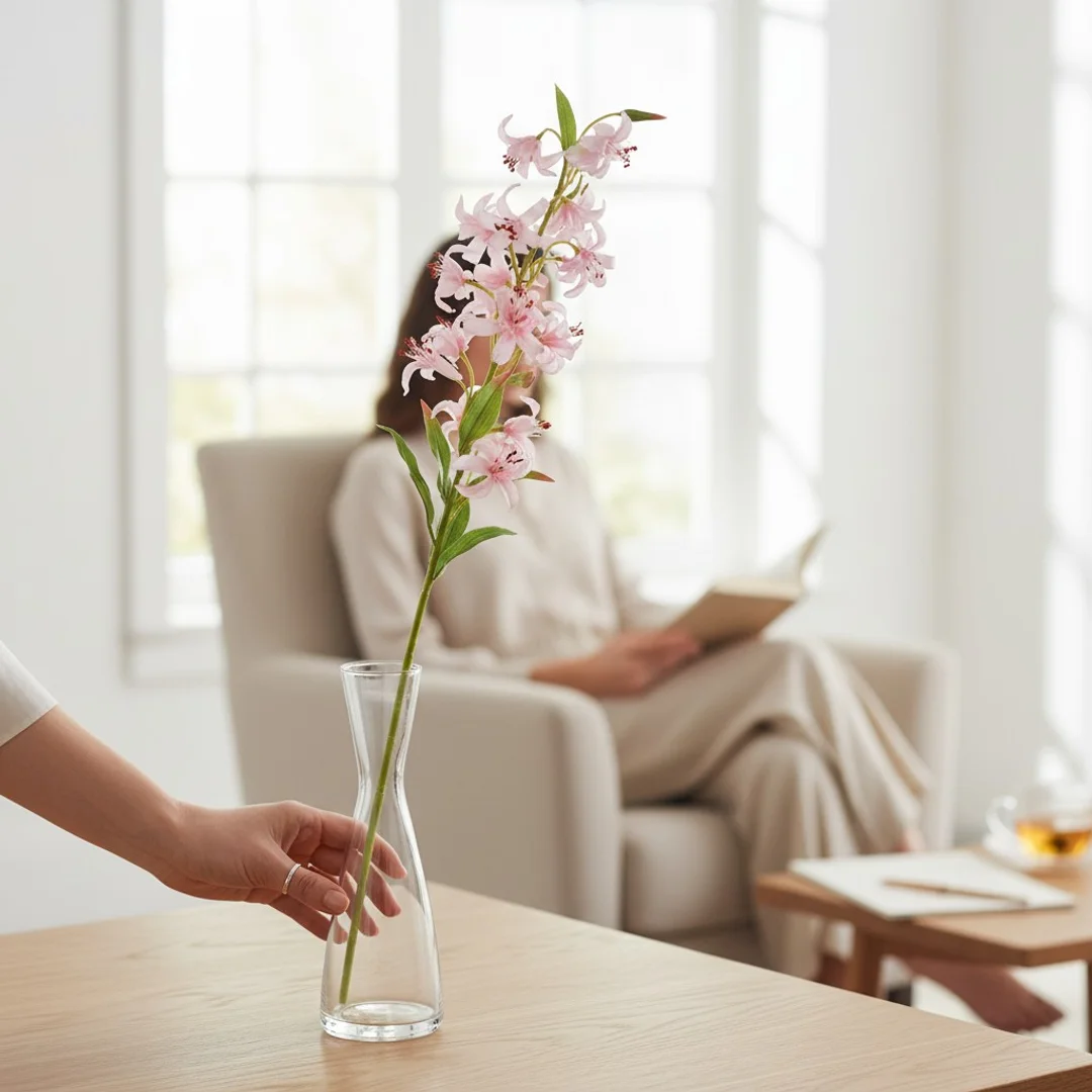 GAŁĄZKA DROBNEJ LILII w kolorze żółtym 85 cm — zdjęcie 30