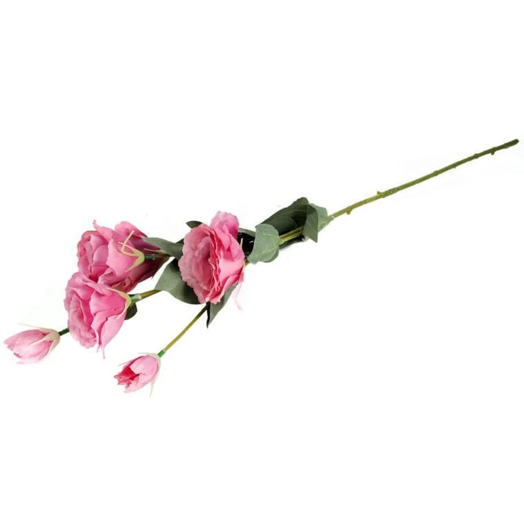Gałązka Eustoma z 6 Kwiatami w Odcieniu Ciemnego Różu - Dekoracja Wysokiej Jakości — zdjęcie 3