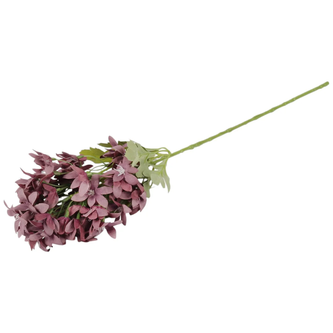 GAŁĄZKA KWIATÓW do wazonu HORTENSJA BUKIETOWA bordowa 58 cm — zdjęcie 5