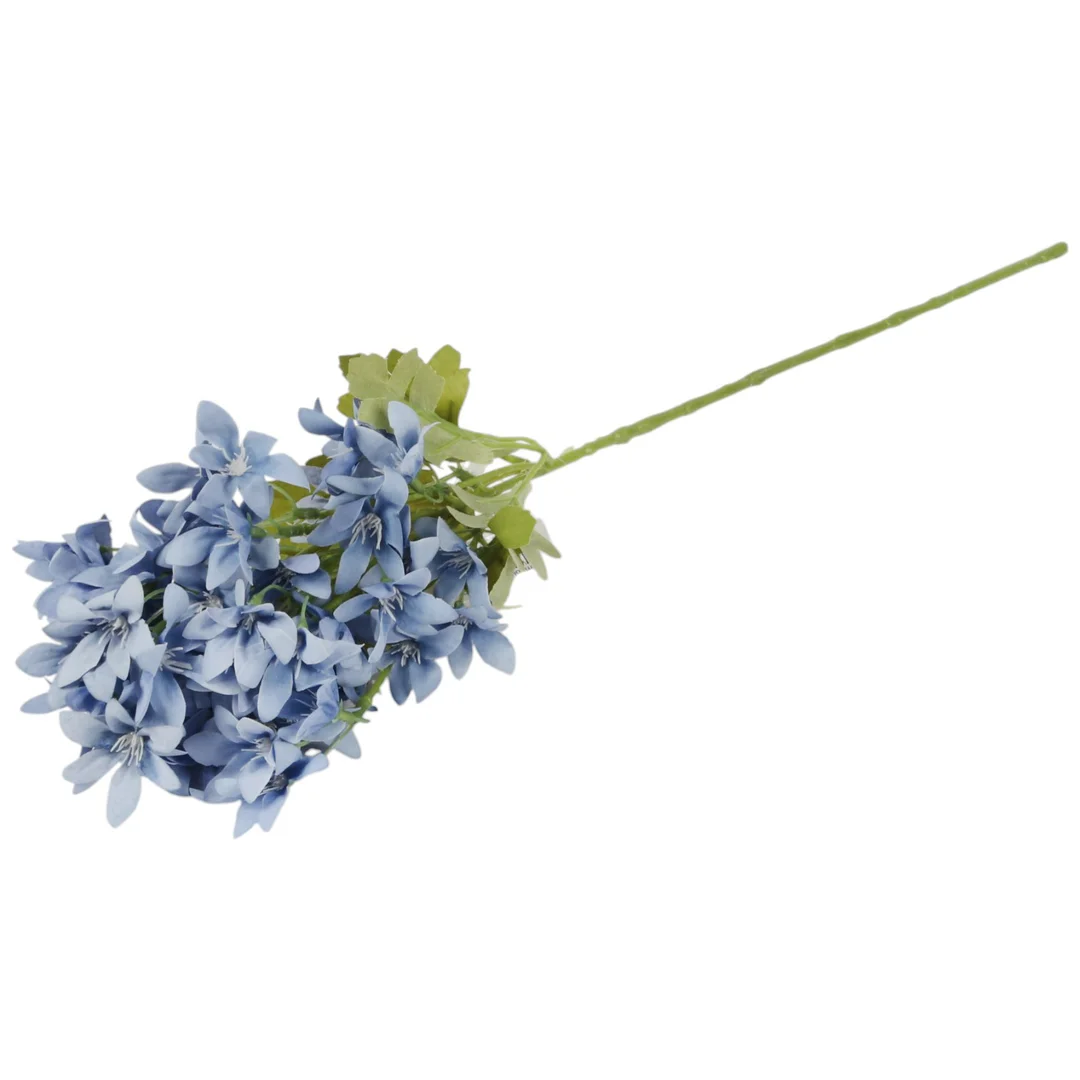 GAŁĄZKA KWIATÓW do wazonu HORTENSJA BUKIETOWA niebieska 58 cm — zdjęcie 5