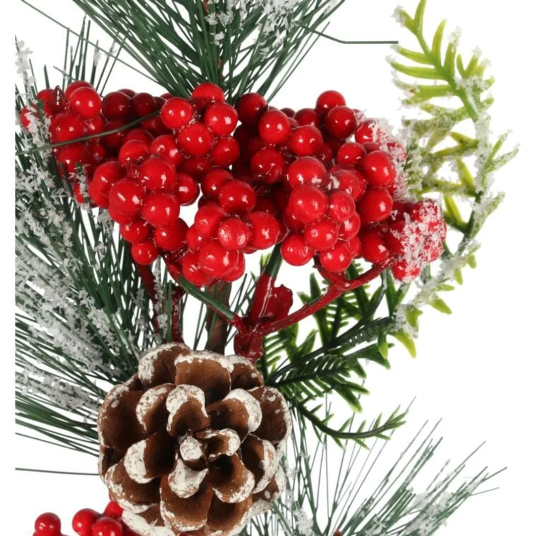GAŁĄZKA MODRZEW z JARZĘBINĄ 45 CM czerwona — zdjęcie 2