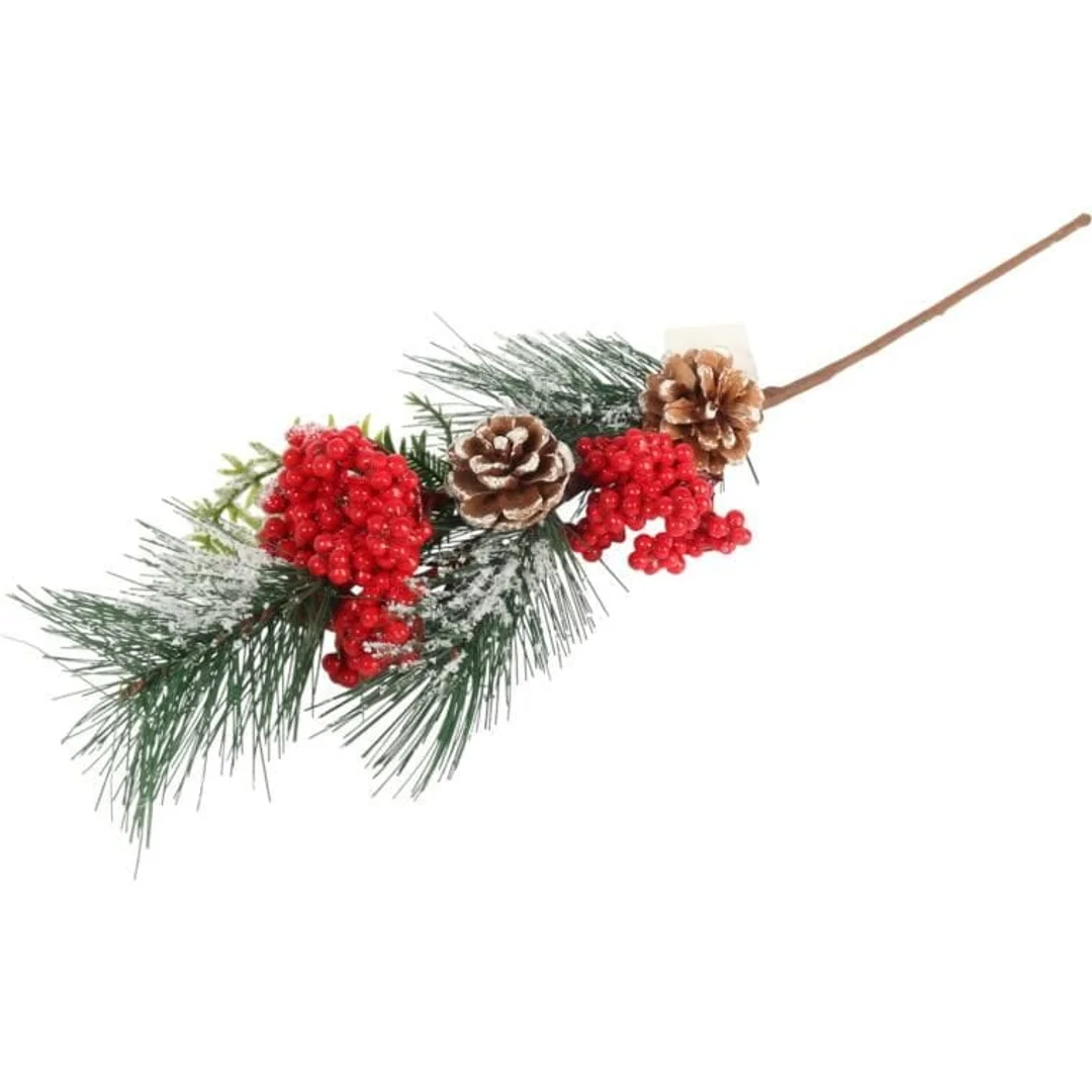 GAŁĄZKA MODRZEW z JARZĘBINĄ 45 CM czerwona — zdjęcie 3