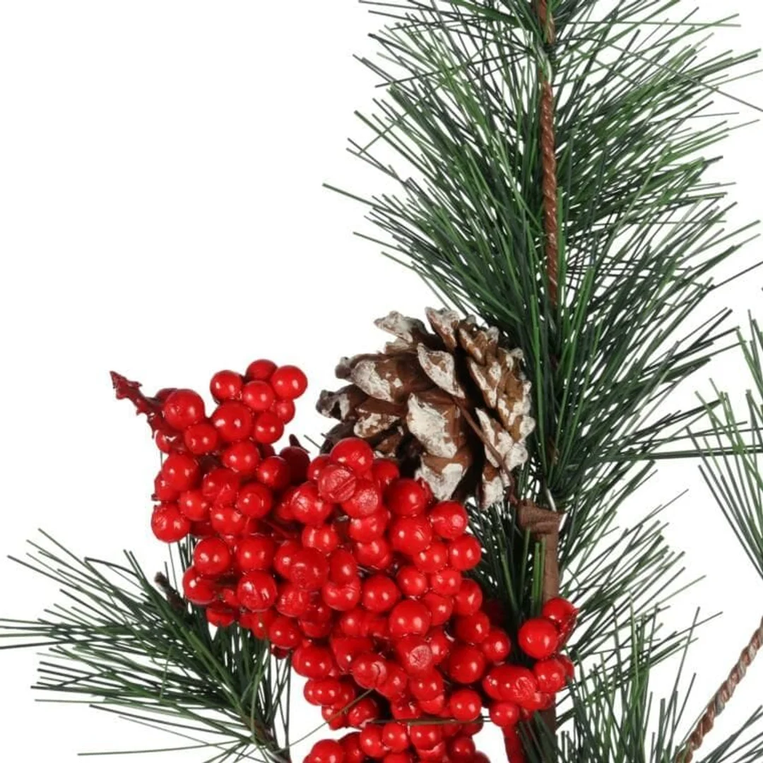 GAŁĄZKA MODRZEW z JARZĘBINĄ 57 CM czerwona — zdjęcie 2