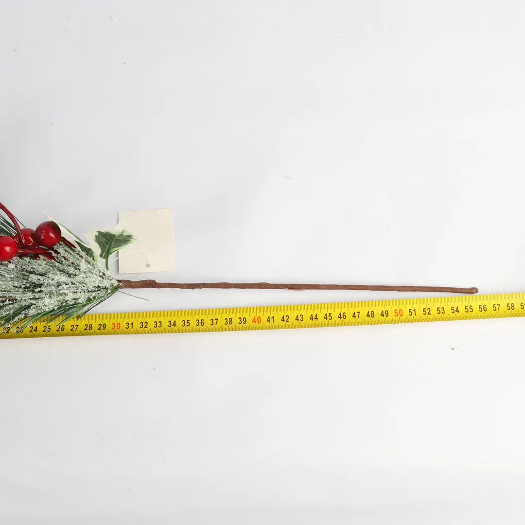 GAŁĄZKA OZDOBNA PIK BROKATOWY 54 CM kolor czerwony — zdjęcie 11