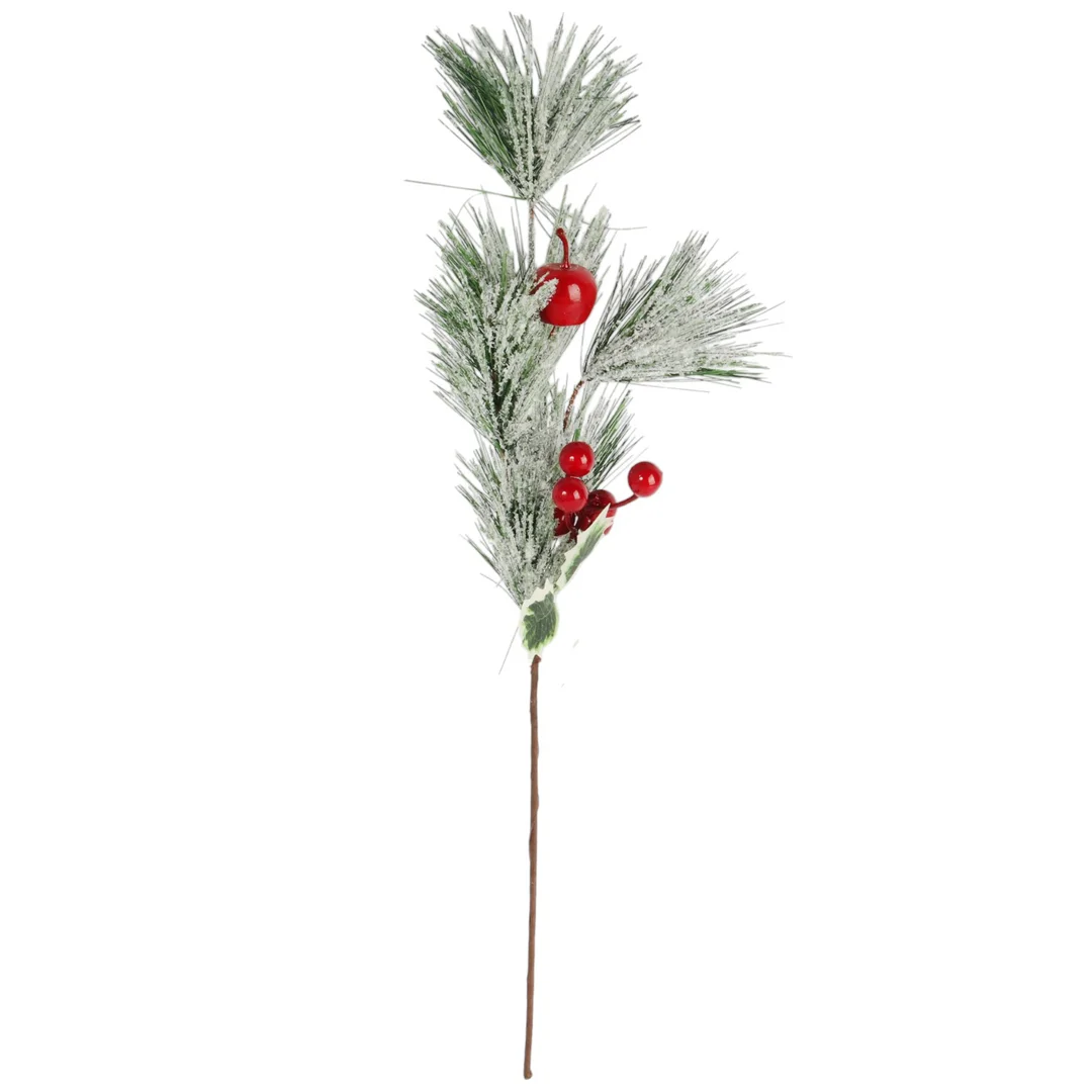 GAŁĄZKA OZDOBNA PIK BROKATOWY 54 CM kolor czerwony — zdjęcie 7