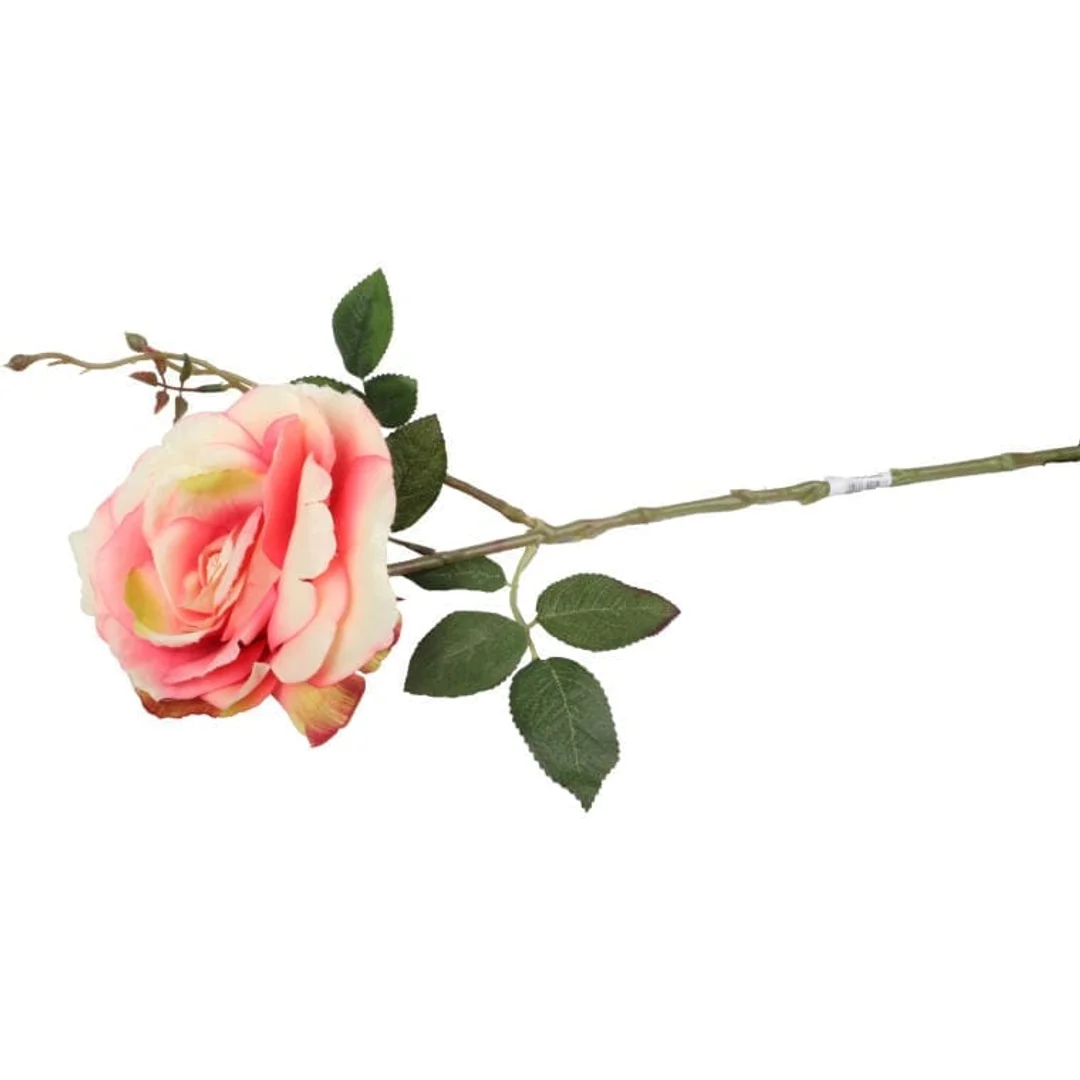 Gałązka róży z pąkiem w kolorze łososiowym 68 cm — zdjęcie 5