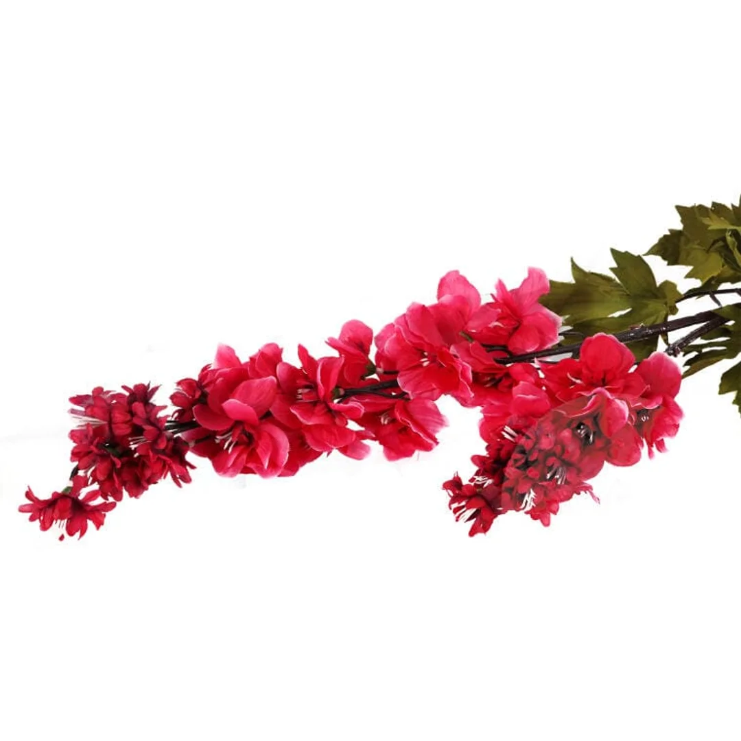 Gałązka sztucznej ostróżki w odcieniach jesieni - ciemnoróżowa, 110 cm — zdjęcie 4