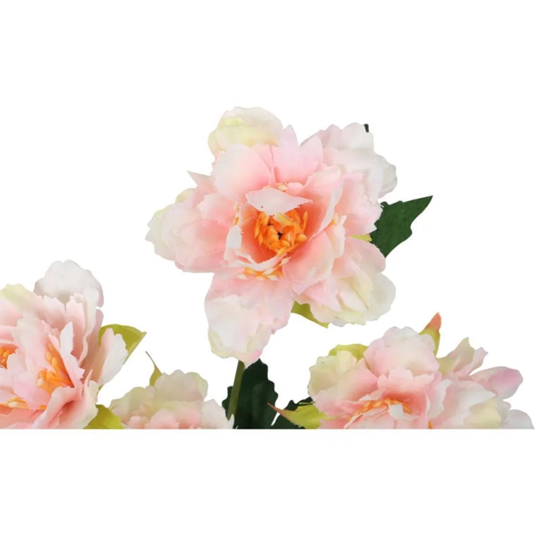 GAŁĄZKA SZTUCZNYCH MINI PIWONII W KOLORZE ŁOSOSIOWYM - 60 CM — zdjęcie 3