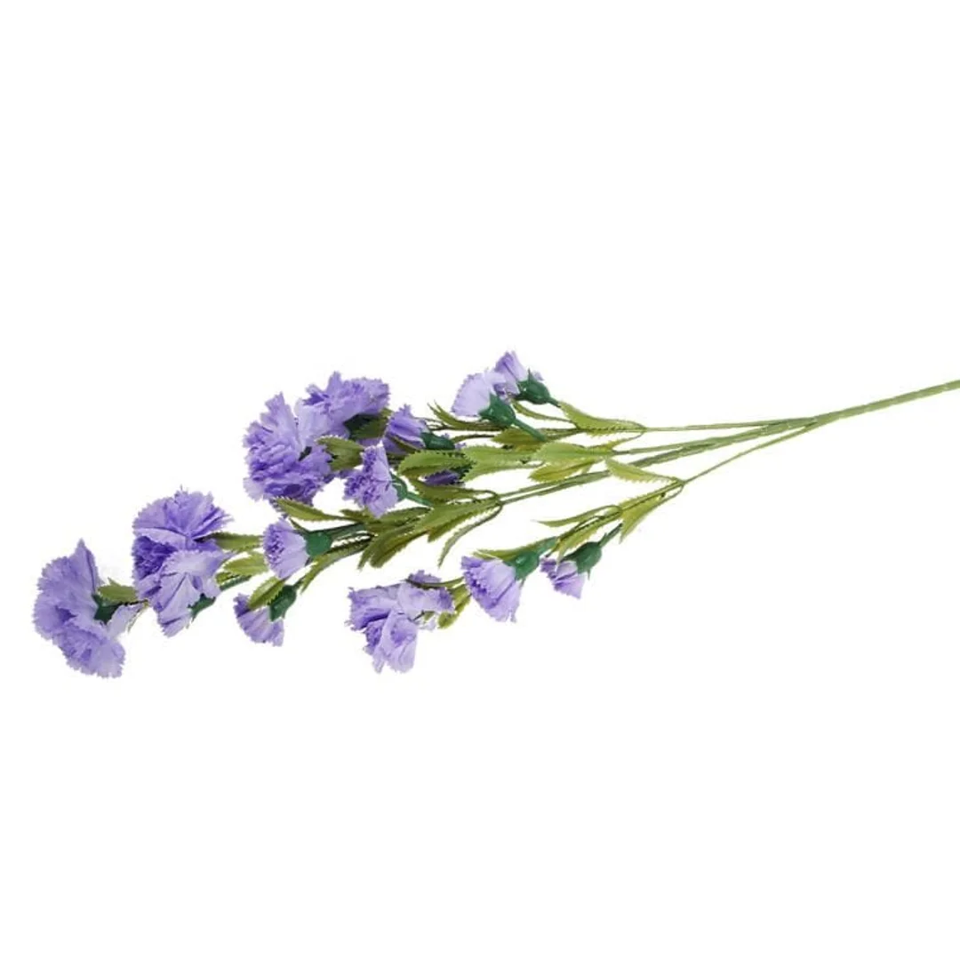 Gałązka z Sztucznymi Goździkami Fioletowymi - 15 Kwiatów, Wysokość 86 cm — zdjęcie 3