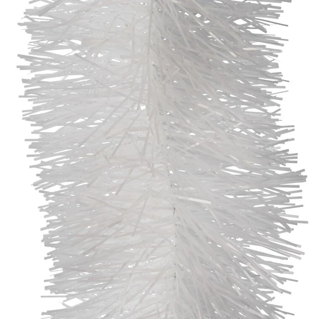 Gęsty Łańcuch Choinkowy Goliat z Białej Metalizowanej Folii 10cm x 300cm — zdjęcie 3