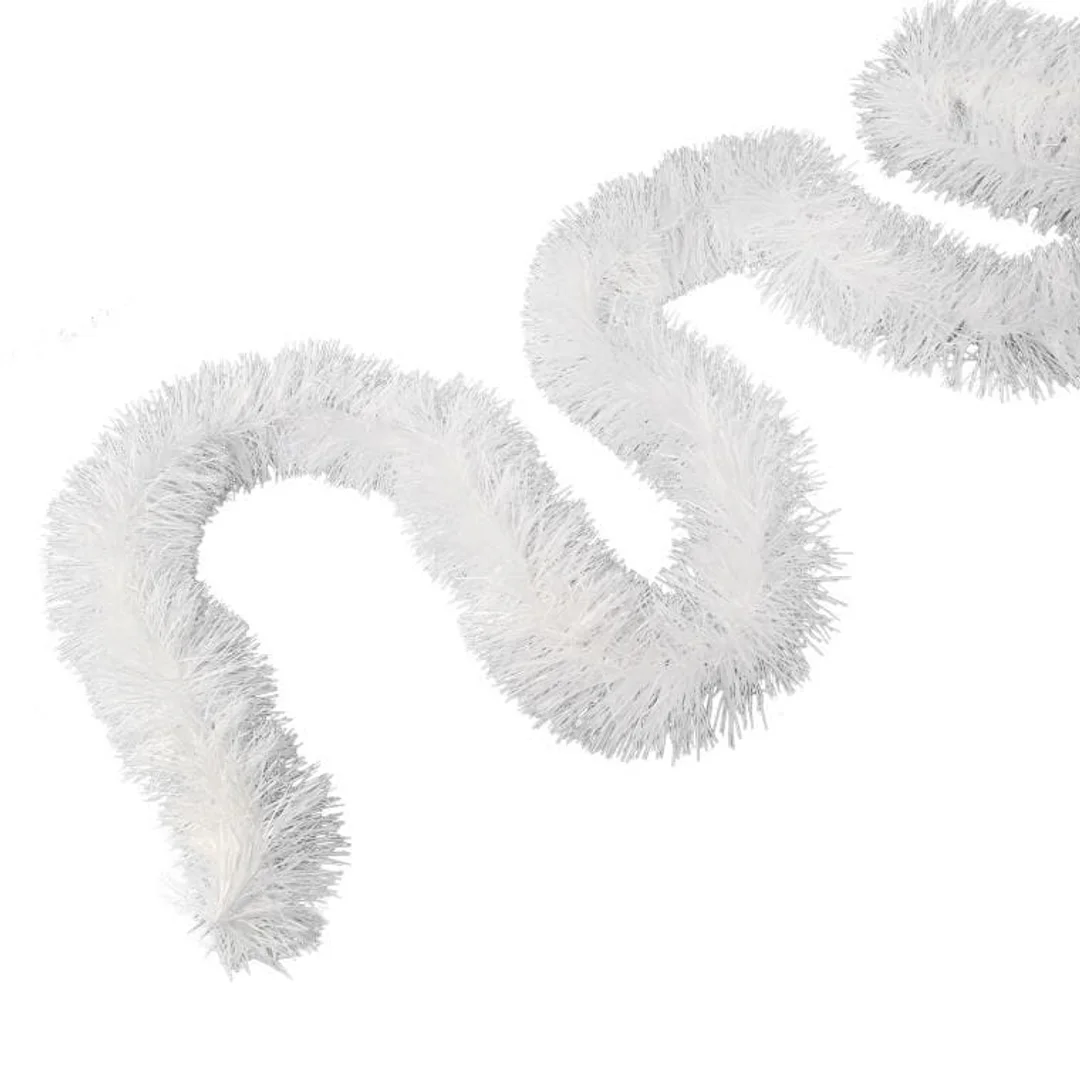 Gęsty Łańcuch Choinkowy Goliat z Białej Metalizowanej Folii 10cm x 300cm — zdjęcie 4