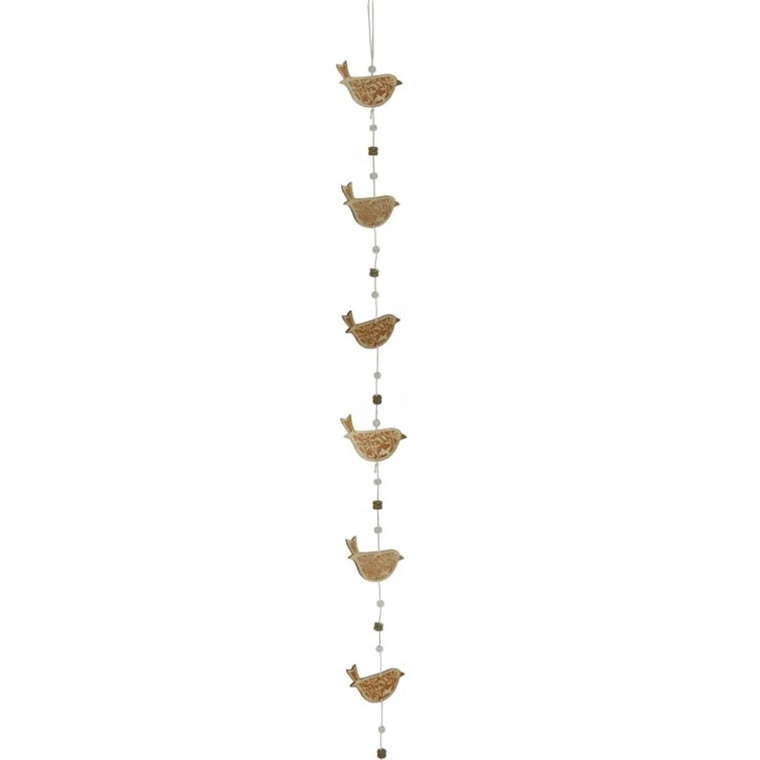 Girlanda Świąteczna z Drewnianych Ptaków 80cm Koloru Brązowego — zdjęcie 2