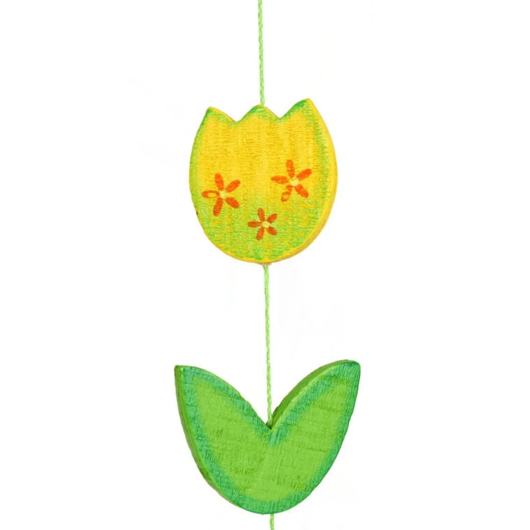 Girlanda Wiosenna z Drewnianych Żółtych Tulipanów 140cm — zdjęcie 3