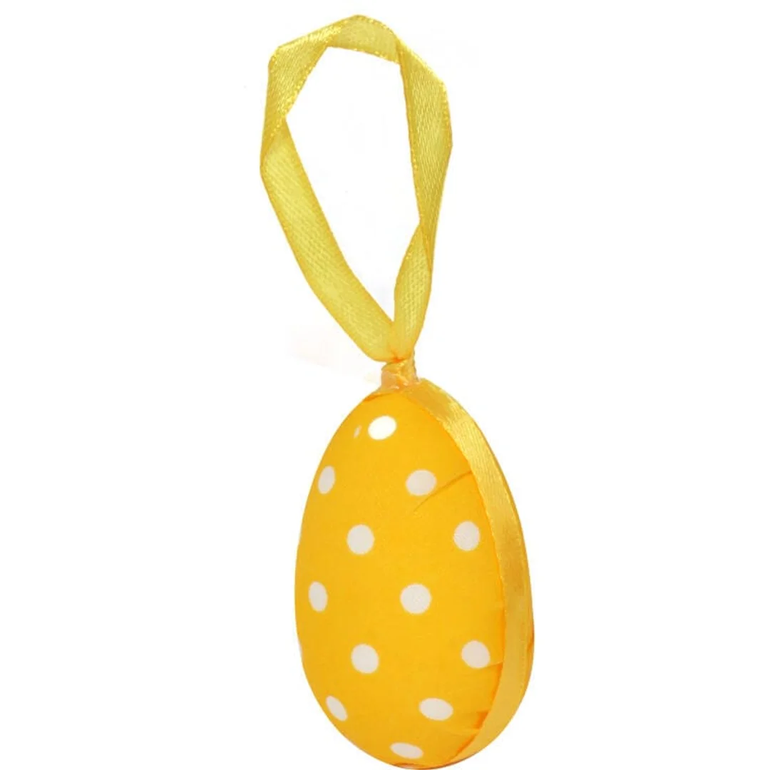 Jajka w kropki zawieszki zestaw 6 sztuk 6cm żółte — zdjęcie 2
