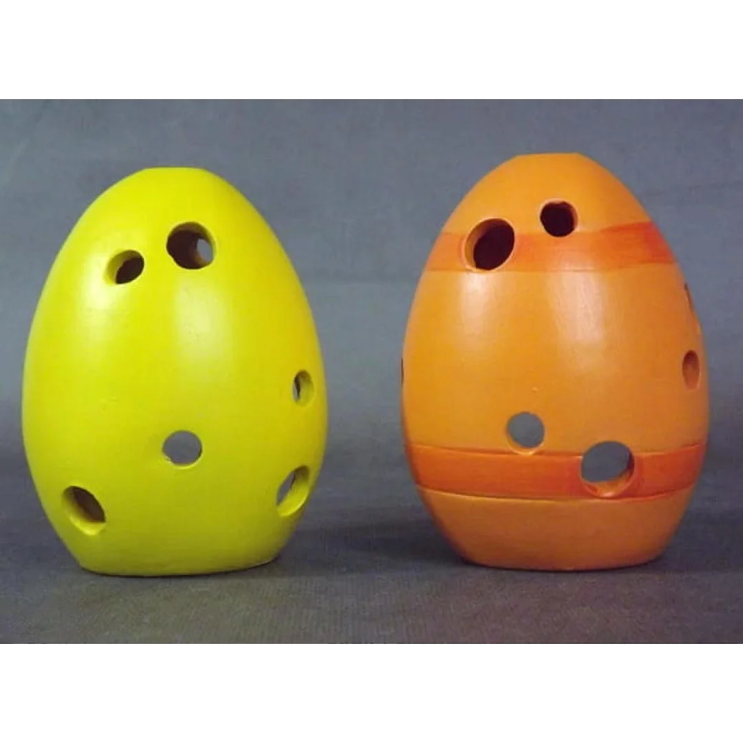 Jajko ceramiczne z zajączkiem lampion w kolorze żółtym 10x7 cm — zdjęcie 2