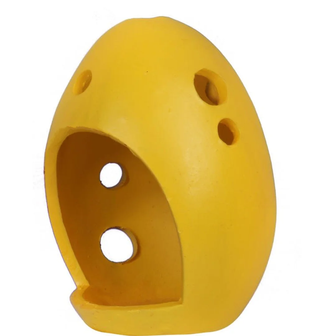 Jajko ceramiczne z zajączkiem lampion w kolorze żółtym 10x7 cm — zdjęcie 3