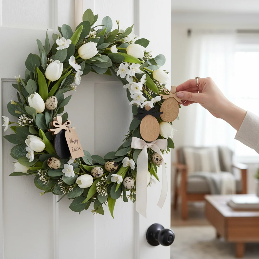 Klamerki drewniane spinacze mini z jajkami 6 szt. brązowe — zdjęcie 4