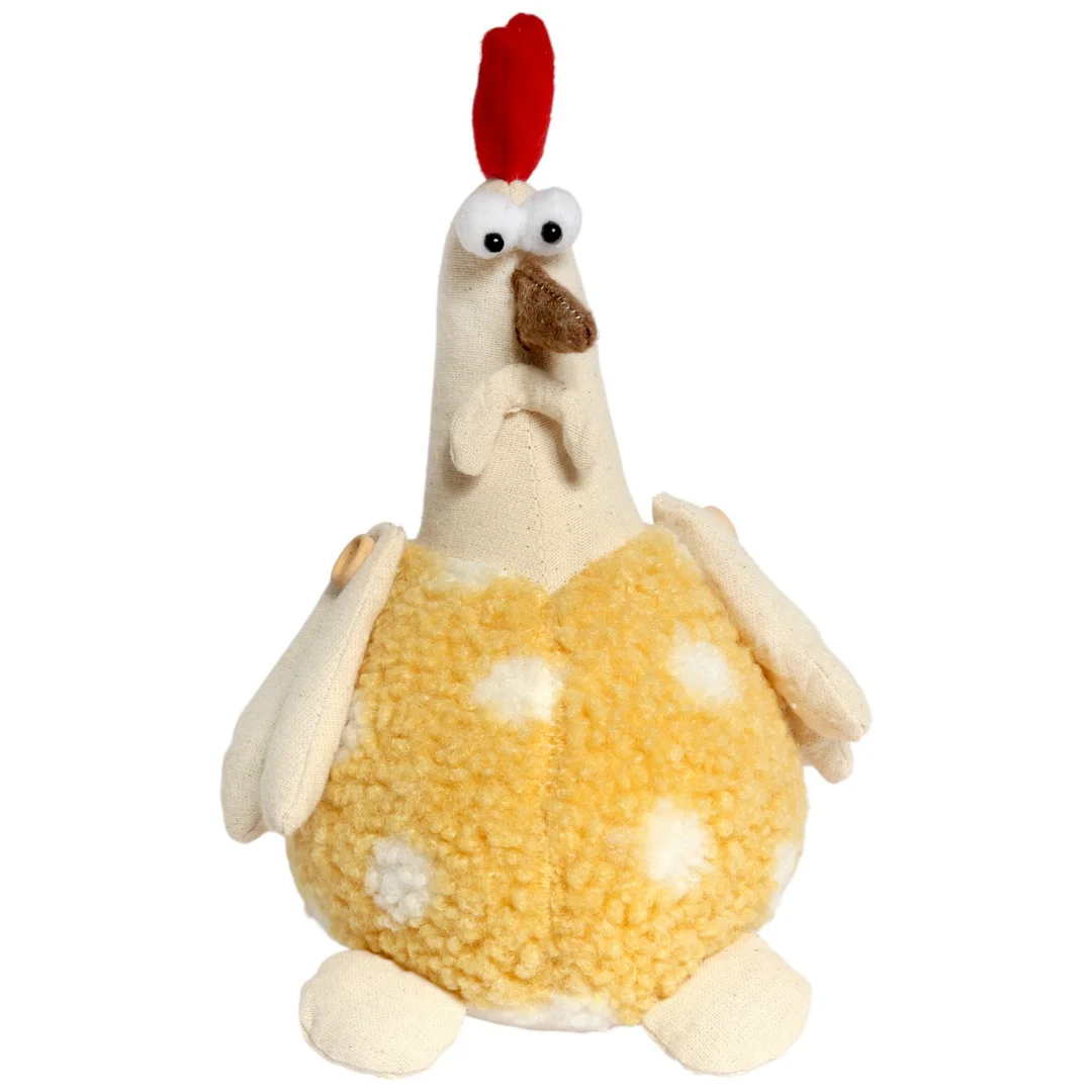 KOGUT OZDOBA Z MATERIAŁU KOGUT FOLKLOR WIELKANOC ŻÓŁTY 25 CM — zdjęcie 4