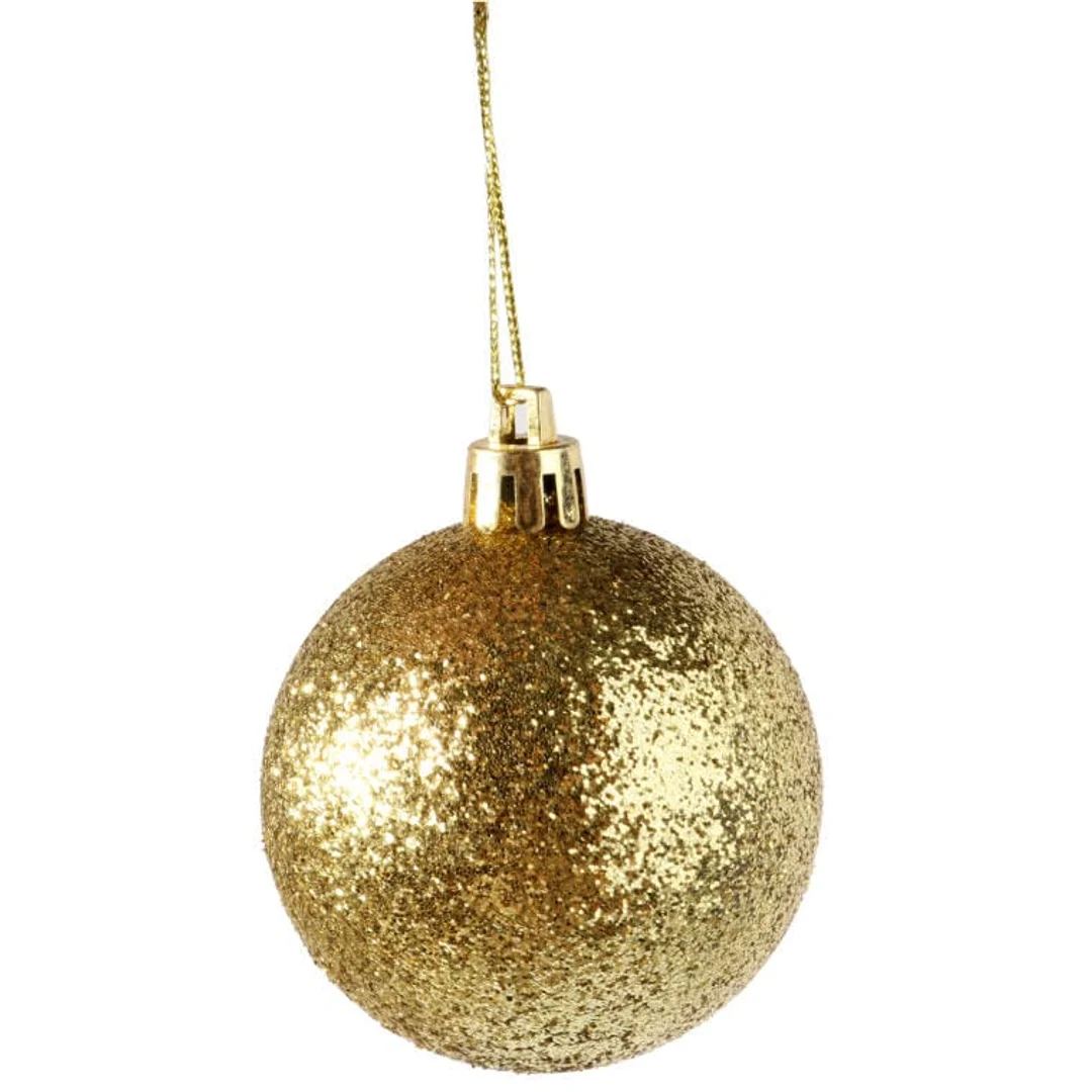Komplet 12 Złotych Brokatowych Bombek Choinkowych, 6 cm — zdjęcie 5