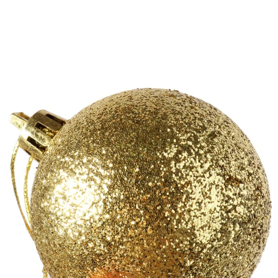 Komplet 12 Złotych Brokatowych Bombek Choinkowych, 6 cm — zdjęcie 6